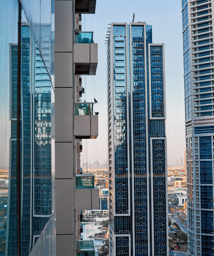 Modern Glass Building in Construction